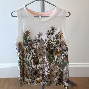 Isaac Mizrahi White and Cream Sleeveless Tank Top